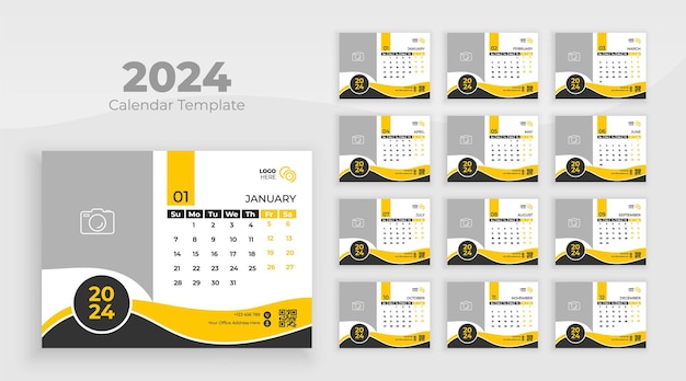 mur calendrier 2024, entreprise calendrier modèle, la semaine