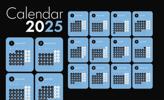 Calendrier 2024 pour l'application conception simple commence le lundi