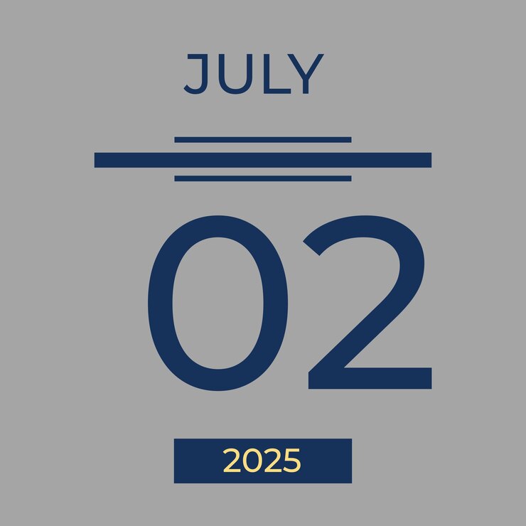 Calendrier de l'année 2025 Mois de juillet