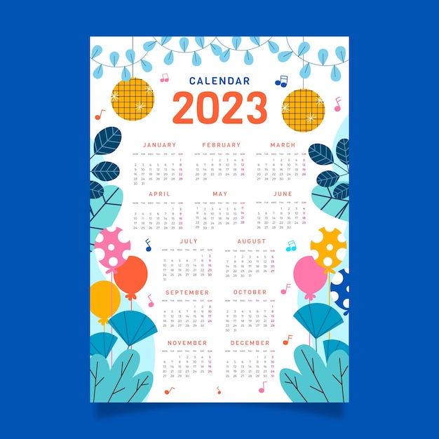 Vecteur calendrier d'anniversaire design plat