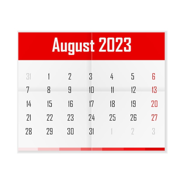 Calendrier août 2023