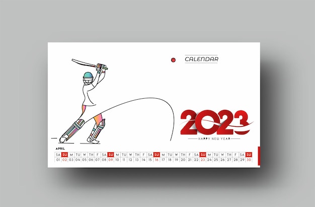 Calendrier Avril 2023 Conception Bonne Année