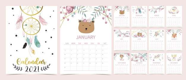 Calendrier Boho Mignon