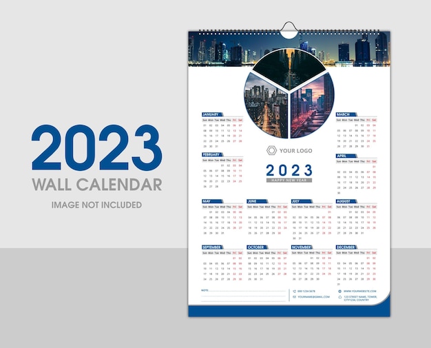 Calendrier Bonne Année 2023 Vecteur Premium