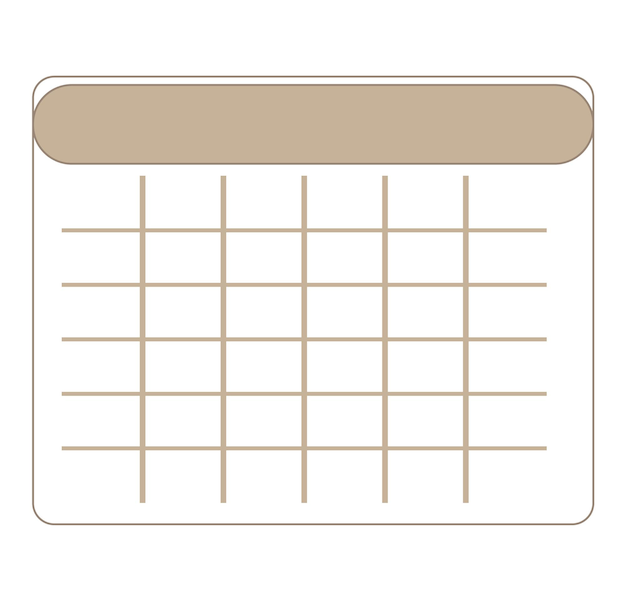 Vecteur un calendrier avec une bordure marron et les chiffres de 1 à 10.