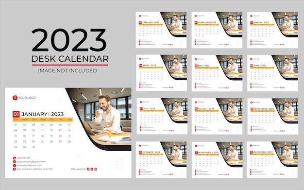 Vecteur calendrier de bureau 2023