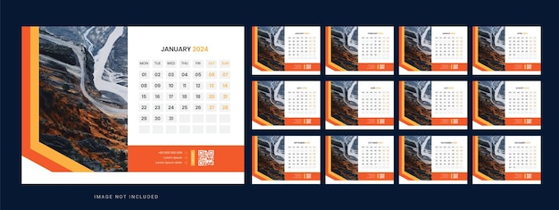 Vecteur calendrier de bureau 2024