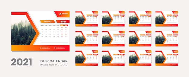 Vecteur calendrier de bureau nouvel an