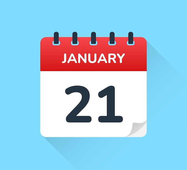 Calendrier du 21 janvier. | Vecteur Premium