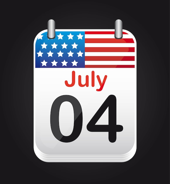 Calendrier Du 4 Juillet Avec Le Drapeau Des états-unis