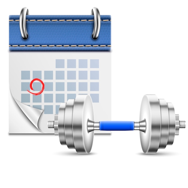 Calendrier à Feuilles Mobiles Avec Haltère.
