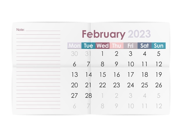 Calendrier Février 2023