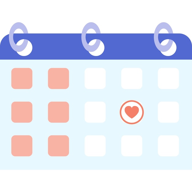 Calendrier De Février Avec Vecteur D'icône De Coeur Signe D'application De Rendez-vous Anniversaire De La Saint-valentin Ou Plan De Date Rappelez-vous Le Symbole Mois Rappel Organisateur De Vacances Romantiques