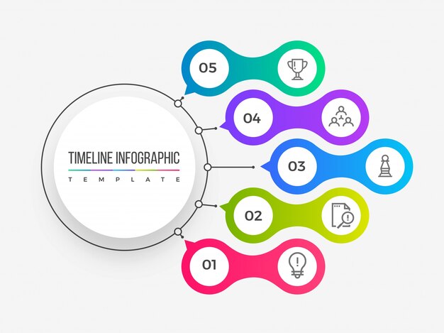 Vecteur calendrier infographie avec cinq (5) étapes.