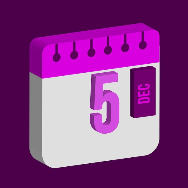 Calendrier isométrique 3d 2024