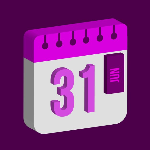 Calendrier isométrique 3d 2024