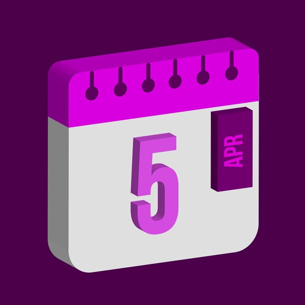 Calendrier isométrique 3d 2024