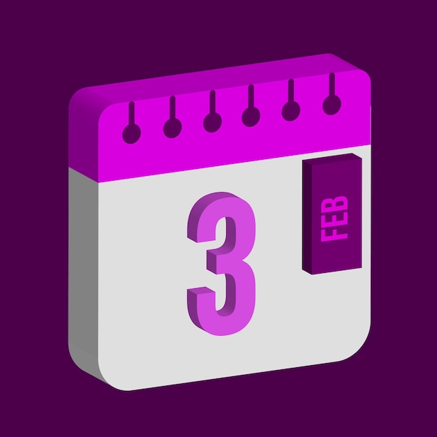 Calendrier isométrique 3D pour l'année 2024