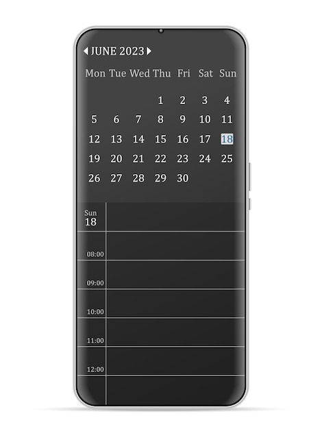 Calendrier Juin 2023 Smartphone