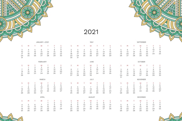 Calendrier Avec Des Mandalas.