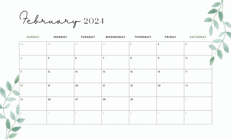 Vecteur calendrier mensuel 2024