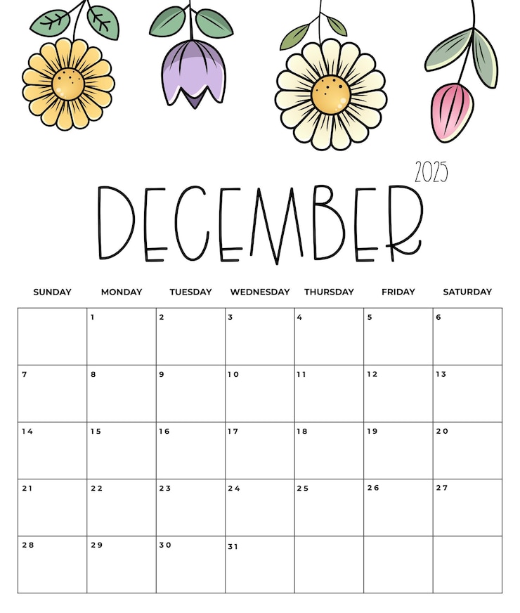Vecteur calendrier mensuel de décembre 2025 avec des notes pour les élèves et les enfants