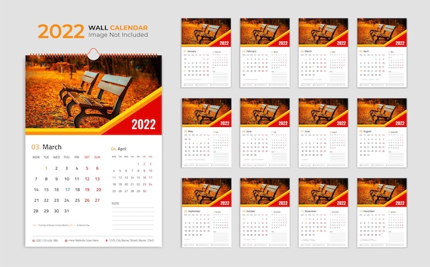 Calendrier Mural 2022 Pour Agence Corporative