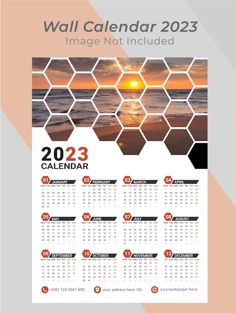 Calendrier Mural 2023 Une Page