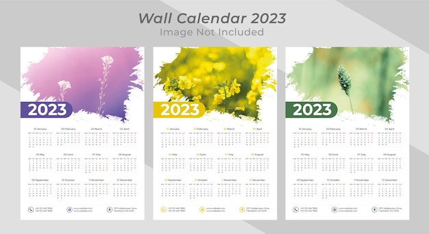 calendrier mural 2023 une page