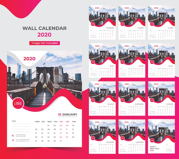 Calendrier mural calendrier 2020