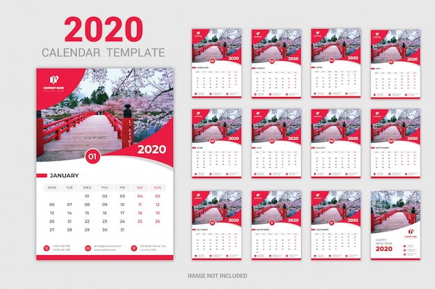 Calendrier Mural Rouge