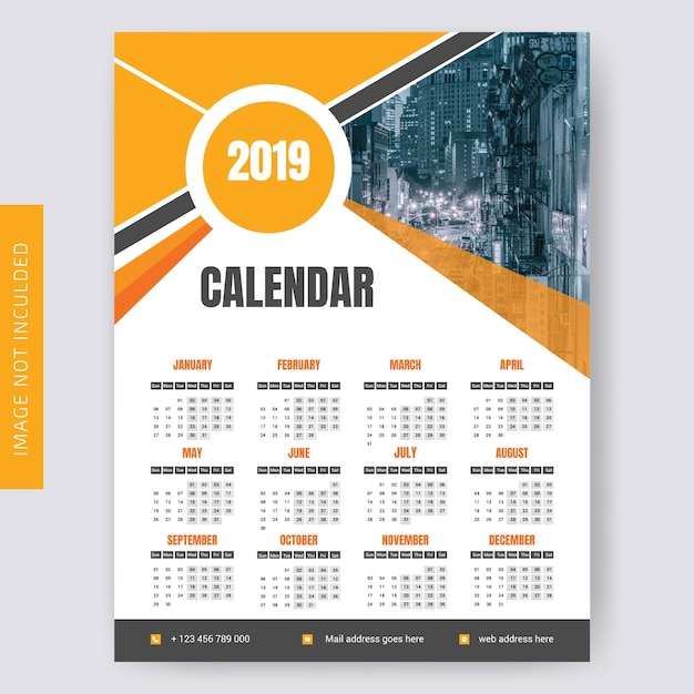 Un Calendrier D'une Page 2019