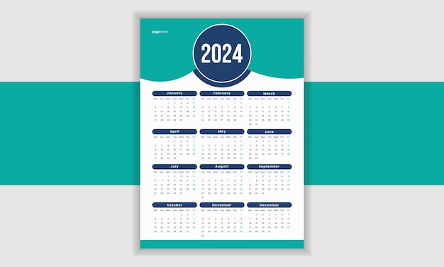 Calendrier D'une Page Pour 2024