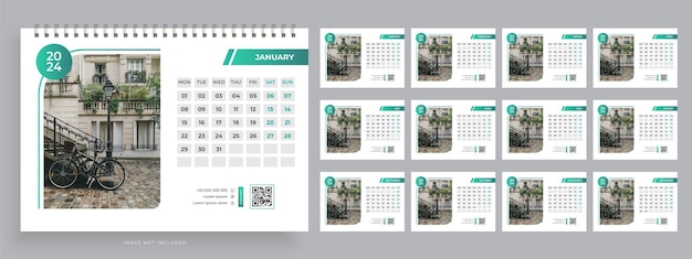 Calendrier Avec Une Photo D'un Arbre Et La Date De Janvier.