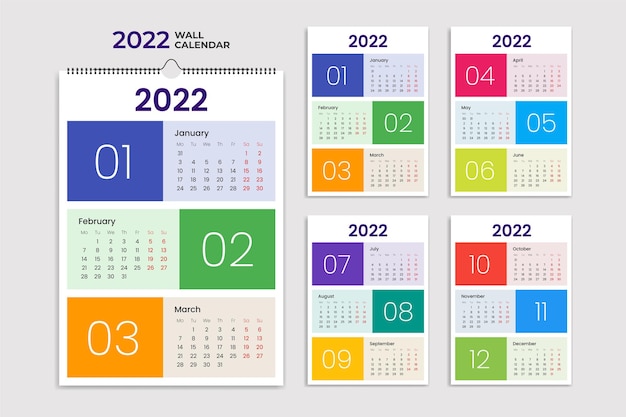 calendrier de planification de date mensuel minimaliste pour 2022