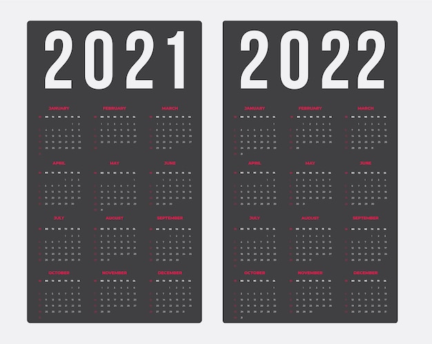 Vecteur calendrier pour 20212022