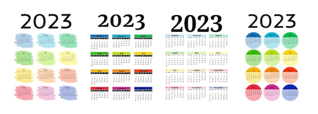 Calendrier Pour 2023 Isolé Sur Fond Blanc