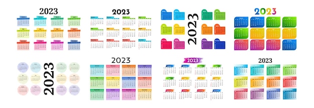 Calendrier Pour 2023 Isolé Sur Fond Blanc