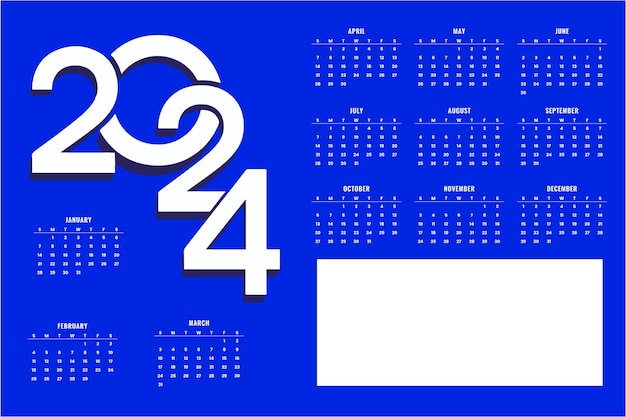 Vecteur calendrier pour 2024