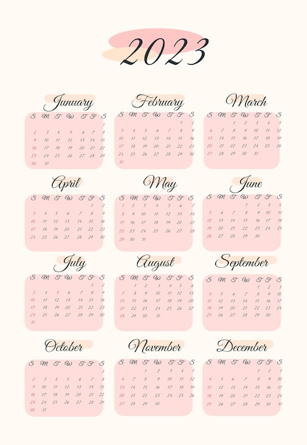 Calendrier Rose