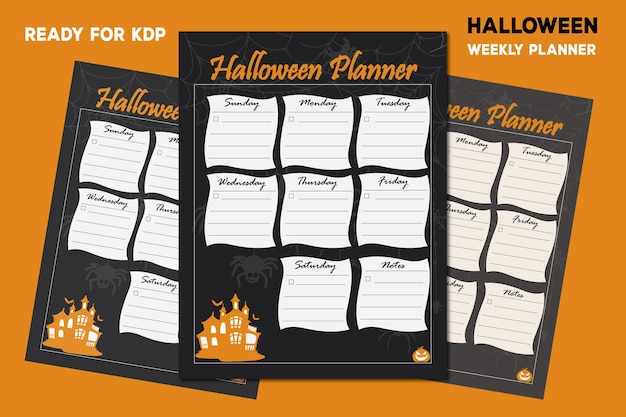 Calendrier scolaire dans le planificateur hebdomadaire d'Halloween