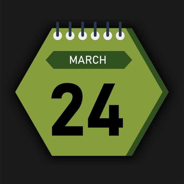 Calendrier de style hexagonal mois de mars 2025