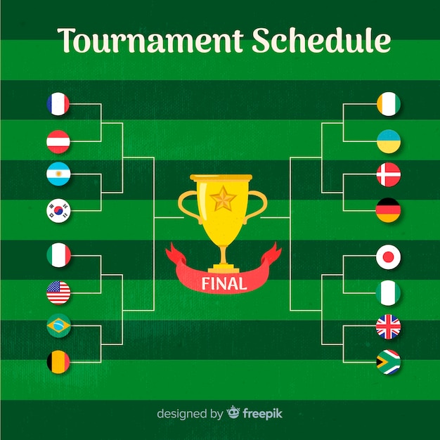 Calendrier De Tournoi Coloré Avec Un Design Plat