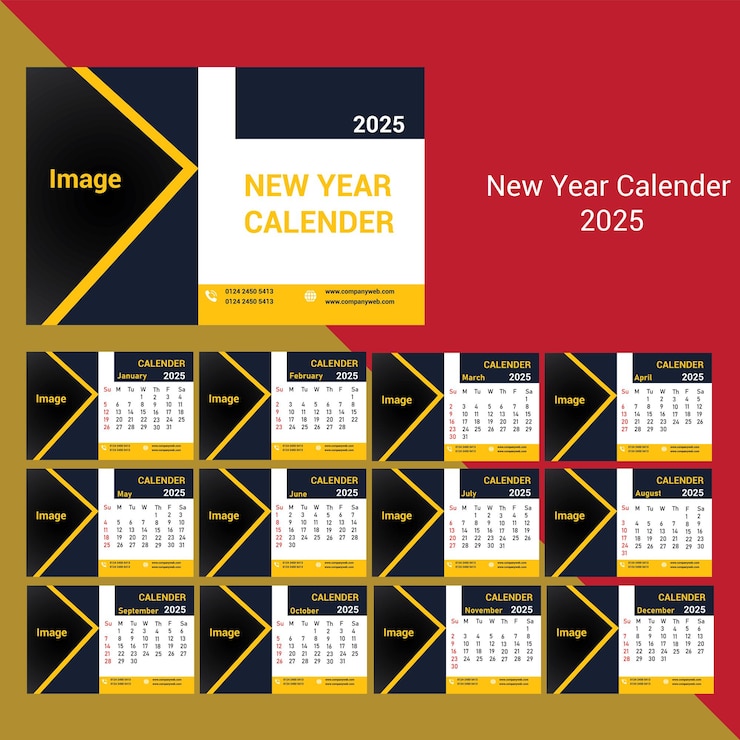 Vecteur calendrier vectoriel libre élégant design 2025 calendrier mural bleu nouveau modèle un vecteur de conception