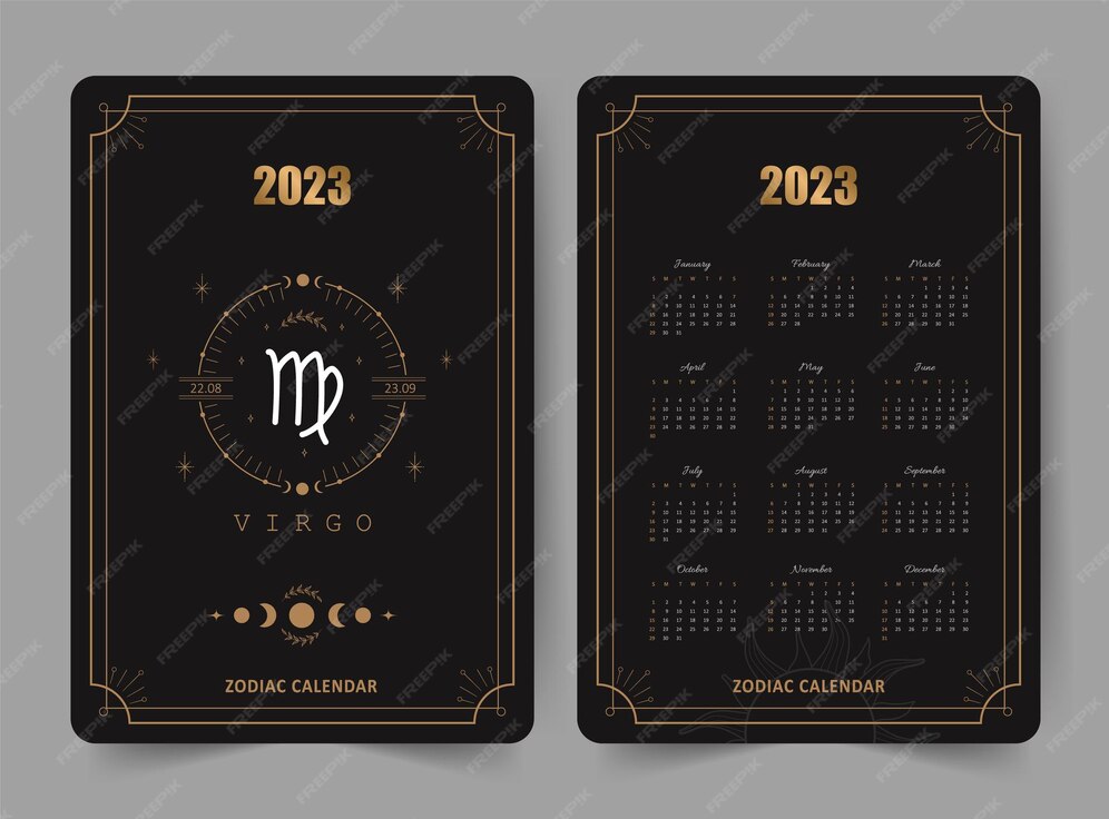 Calendrier Zodiacal Vierge 2023 Format De Poche Recto Et Verso
