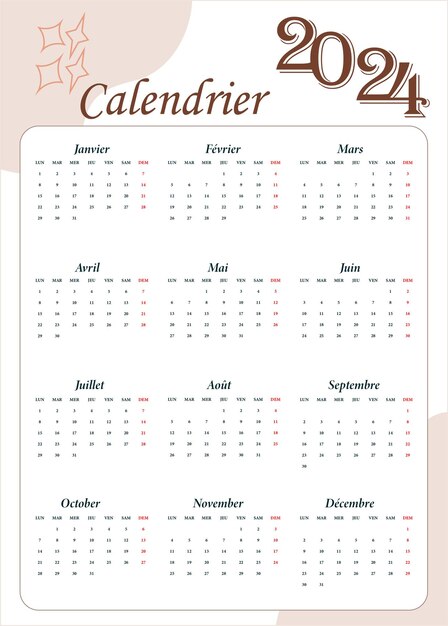 Vecteur calendrier