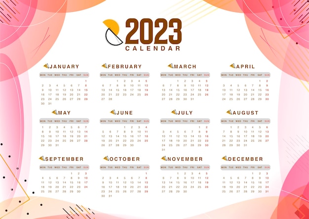 Calendriers 2023 Calendrier 2023 Dessiné à La Main En Espagnol Modèle