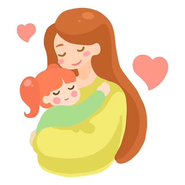 Câlin chaleureux entre mère et fille