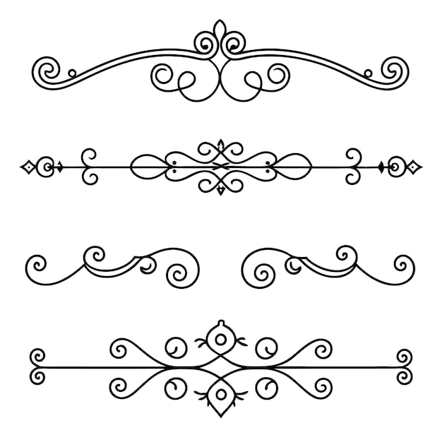 calligraphie classique rétro découpage de rouleaux illustration d'art en ligne