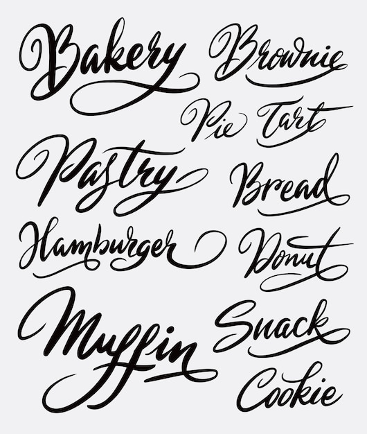 Calligraphie D'écriture De Pain Et De Pâtisserie